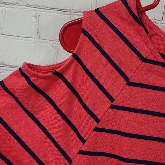 NWT Tommy Hilfiger Girls XL (16) Paradise Pink Striped Cold Shoulder Terry Dress - Picture 4 of 8